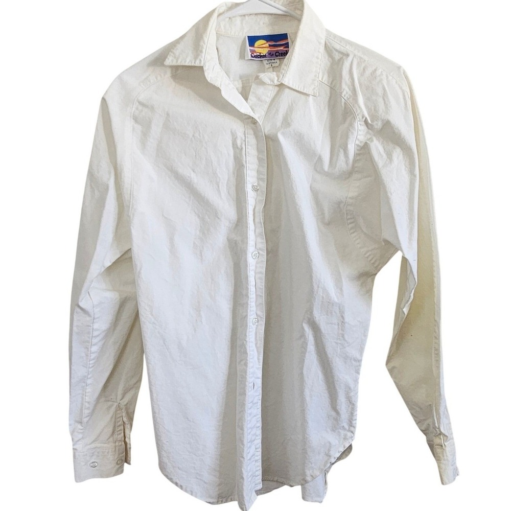 Cricket by the Creek Womens Long‎ Sleeve Button Down Shirt Small Cotton Blouse